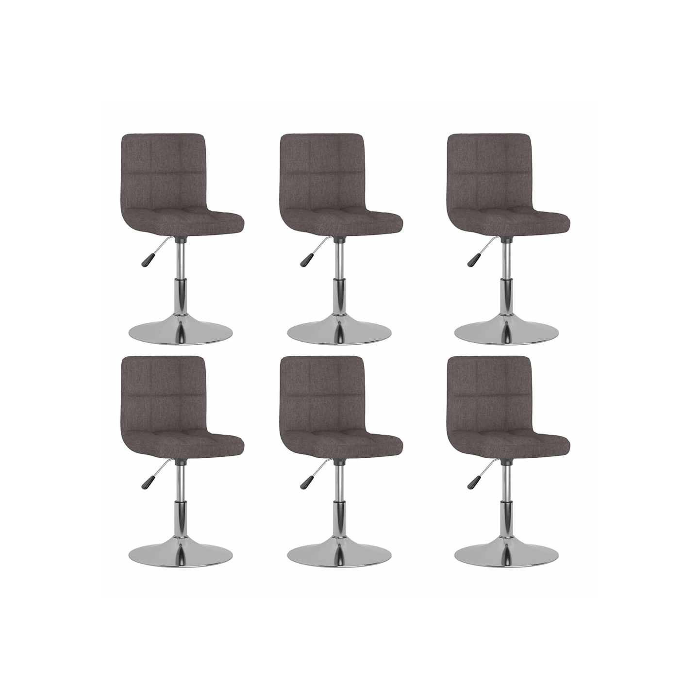 Chaises pivotantes à manger lot de 6 taupe tissu