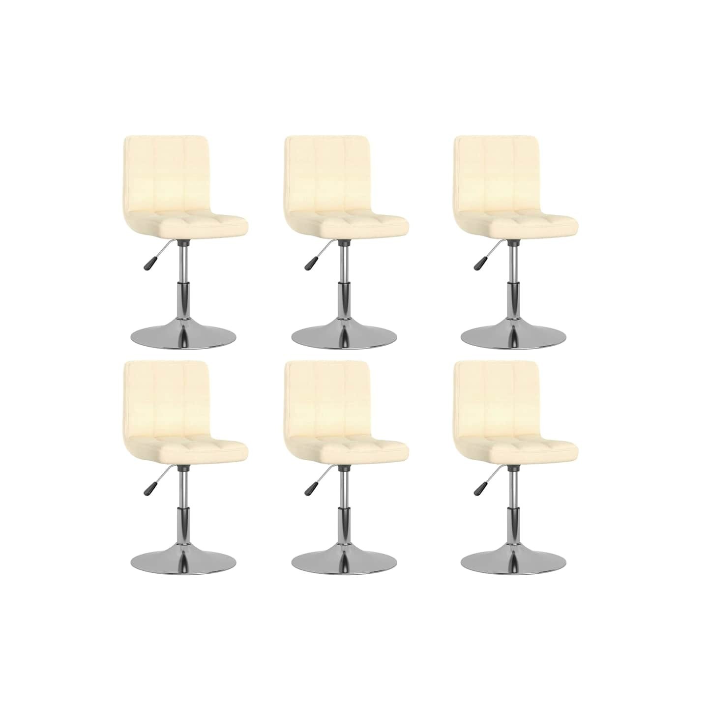 Chaises pivotantes à manger lot de 6 Crème Tissu