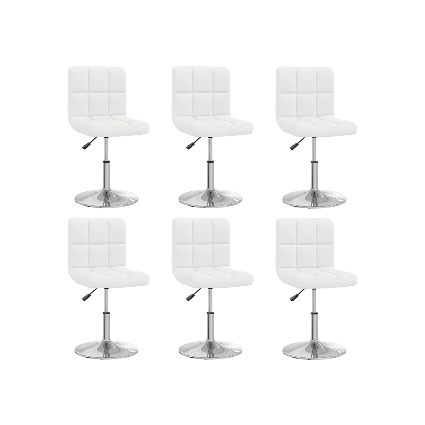 Chaises à manger lot de 6 blanc similicuir