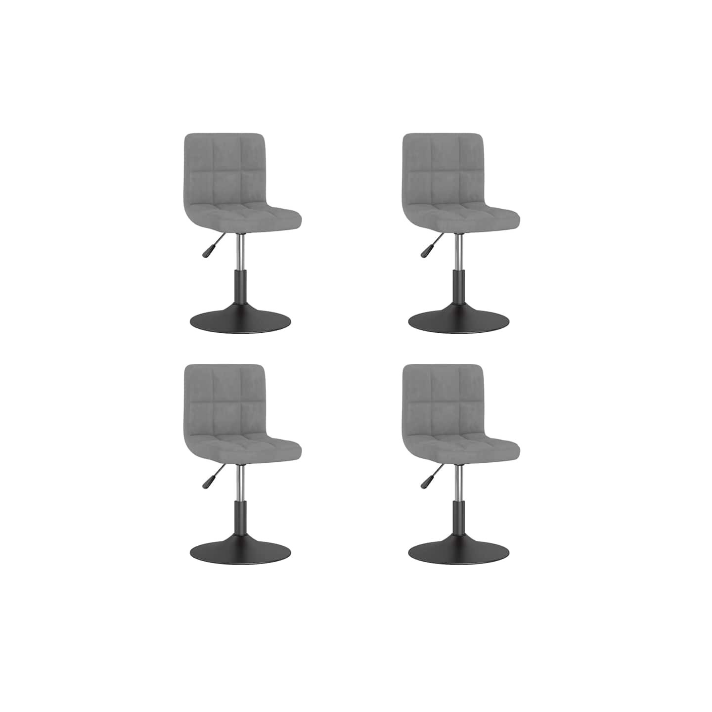 Chaises pivotantes à manger lot de 4 gris clair velours
