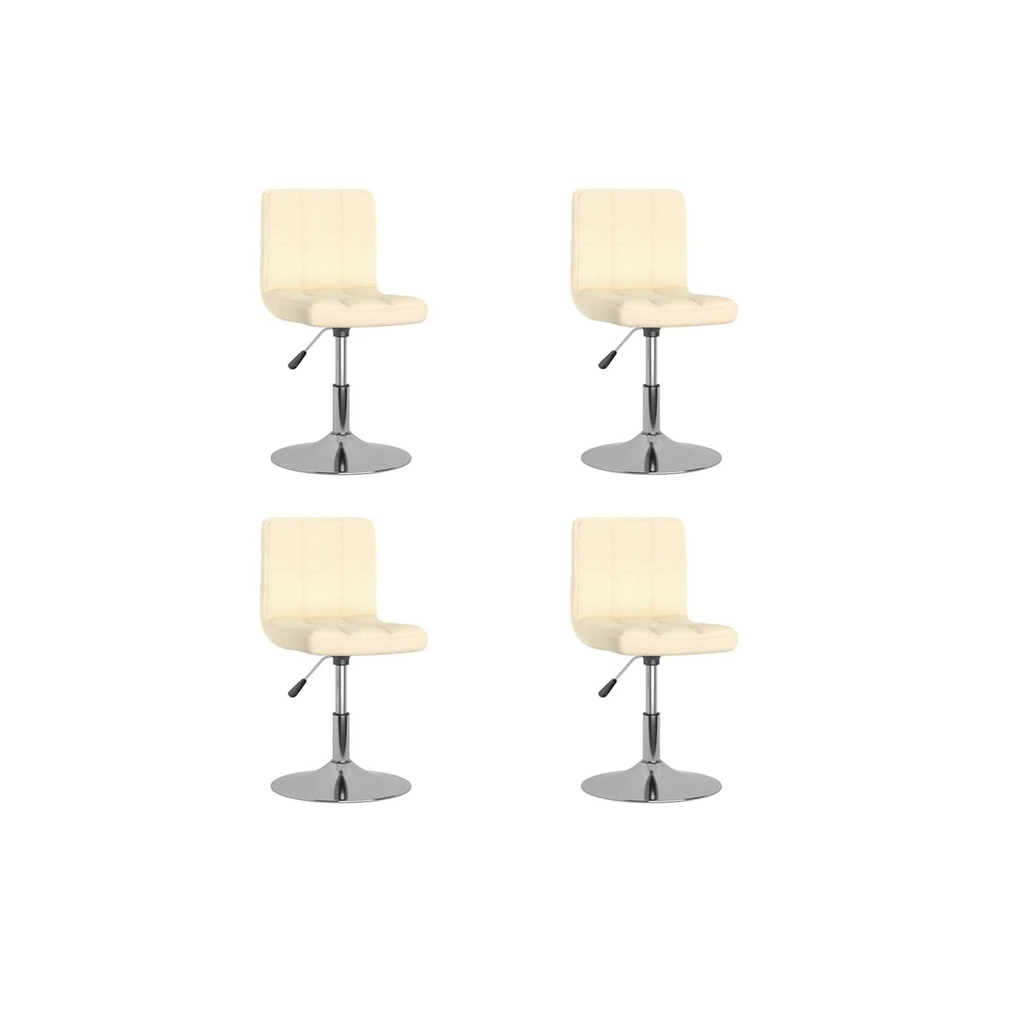 Chaises pivotantes à manger lot de 4 Crème Tissu