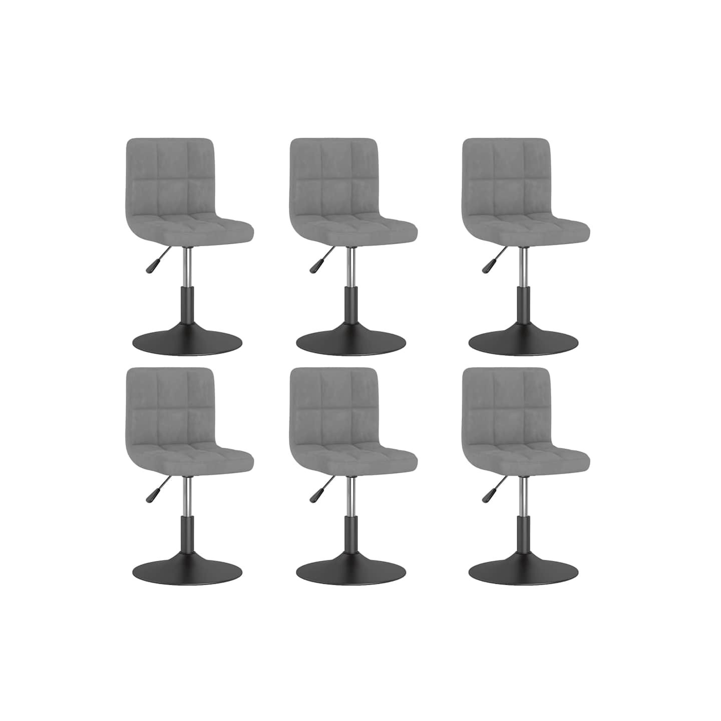 Chaises pivotantes à manger lot de 6 gris clair velours