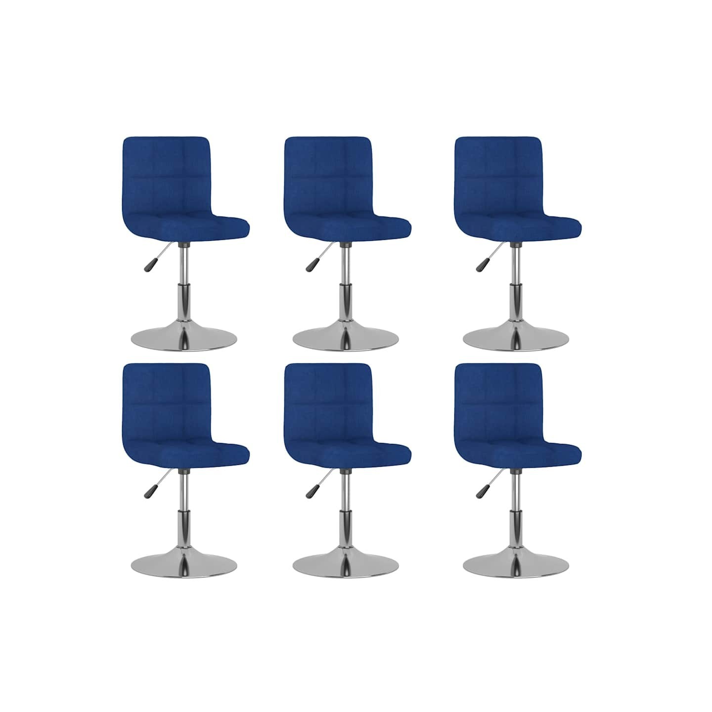 Chaises pivotantes à manger lot de 6 bleu tissu