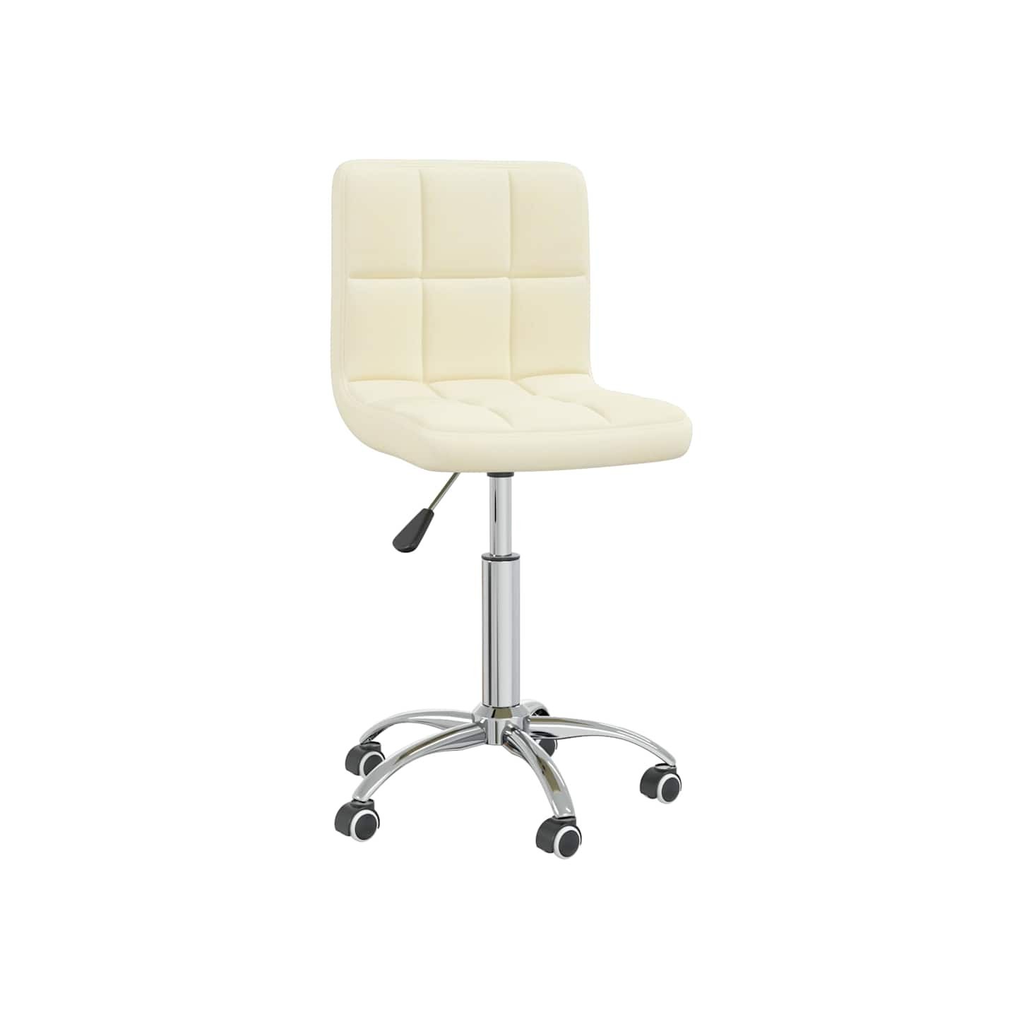 Chaise pivotante de salle à manger Crème Tissu