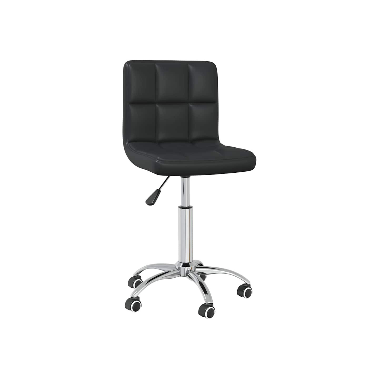 Chaise pivotante de salle à manger Noir Similicuir