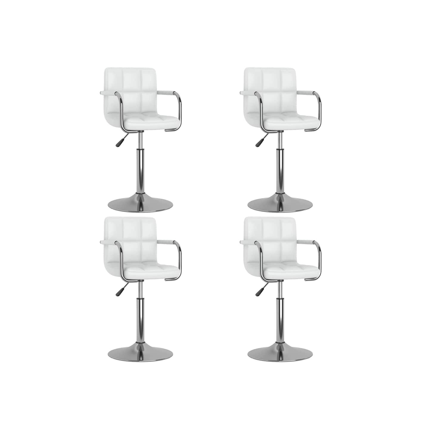 Chaises pivotantes à manger lot de 4 blanc similicuir