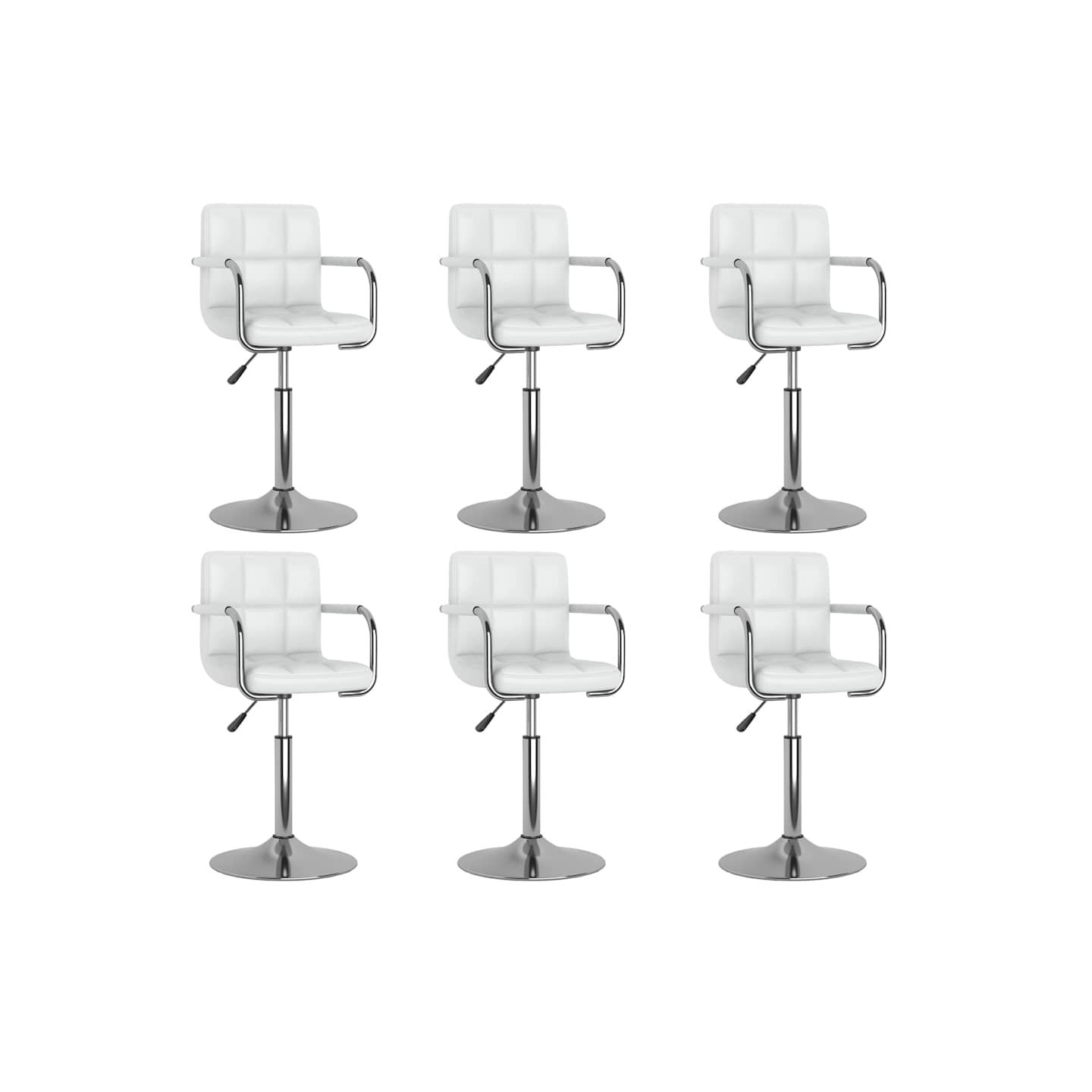 Chaises pivotantes à manger lot de 6 blanc similicuir