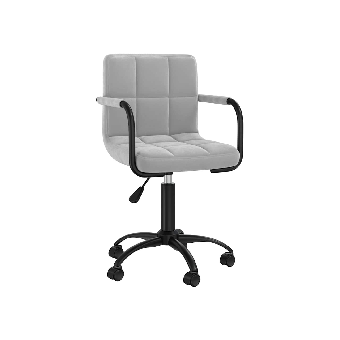 Chaise pivotante de salle à manger Gris clair Velours