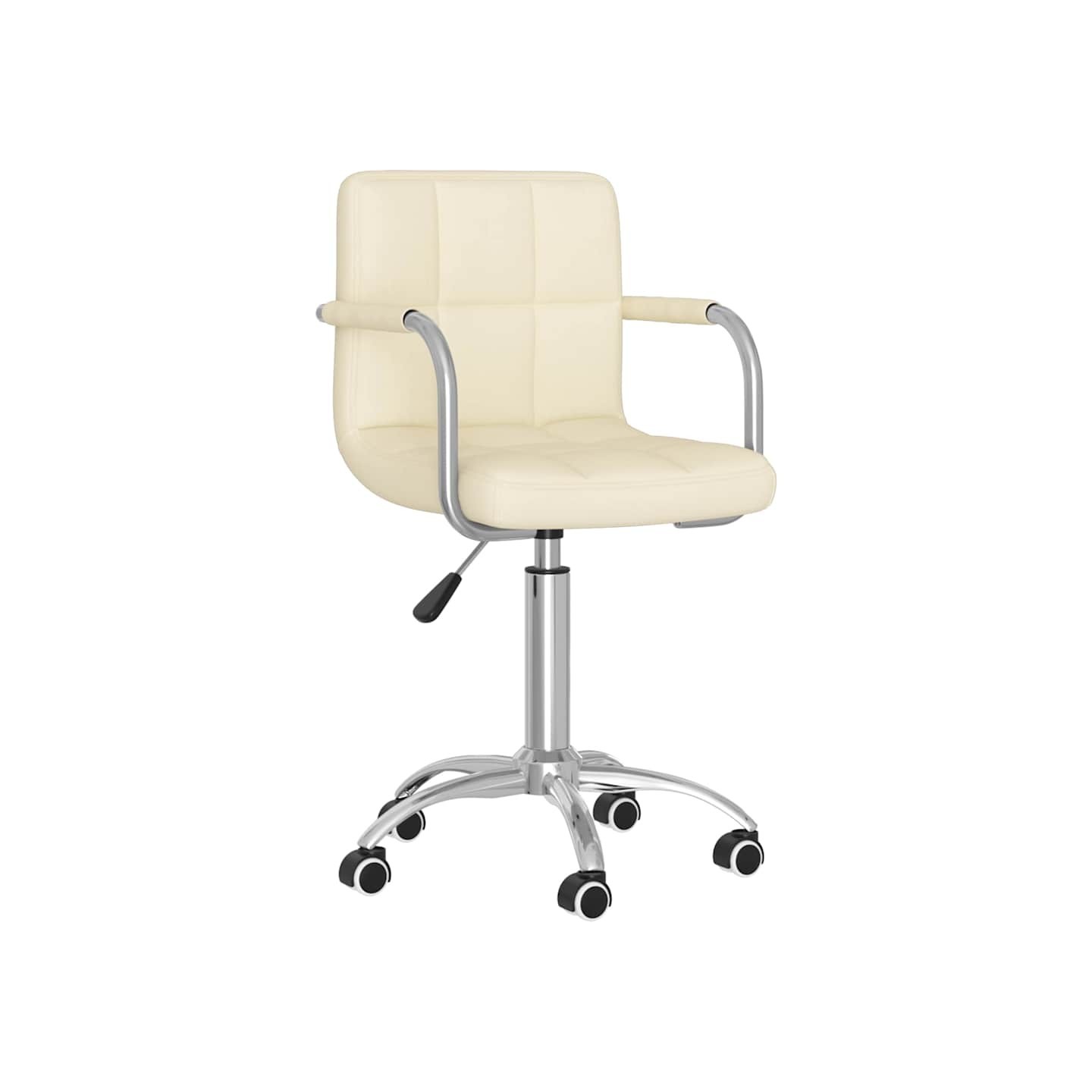Chaise pivotante de salle à manger Crème Tissu