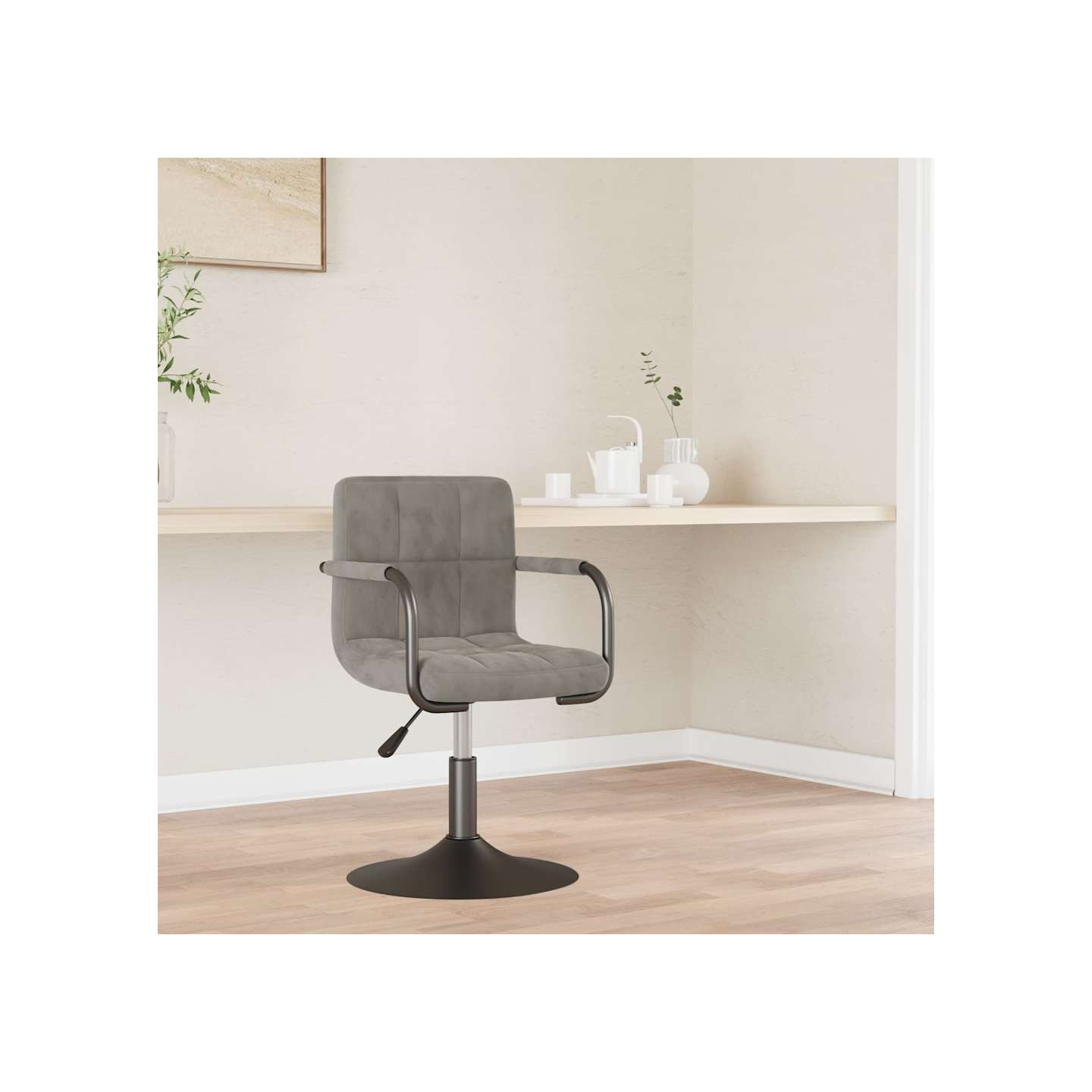 Chaise de salle à manger Gris clair Velours