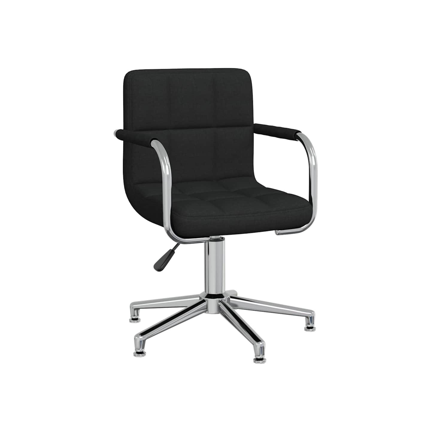 Chaise pivotante de salle à manger Noir Tissu