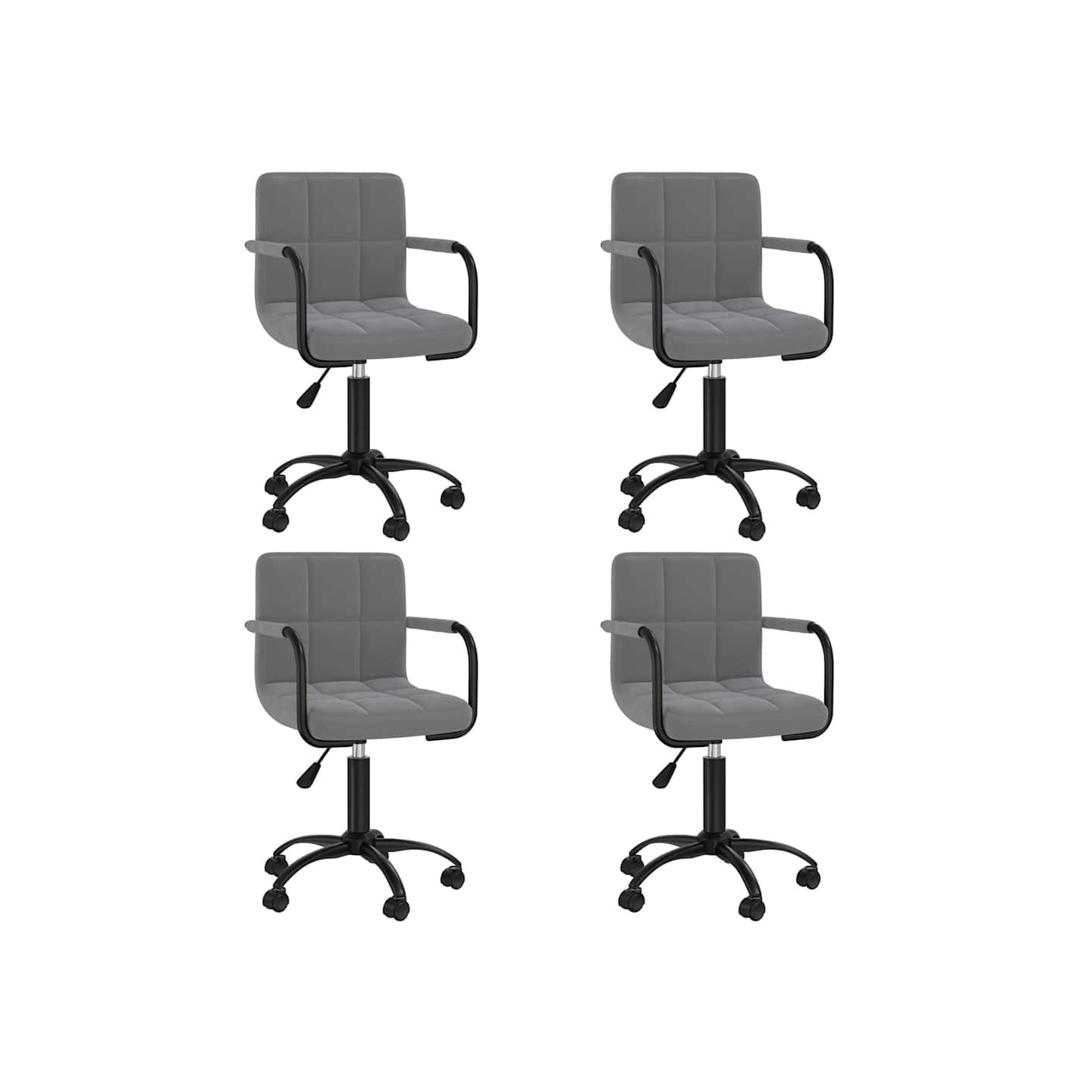 Chaises pivotantes à manger lot de 4 gris foncé velours