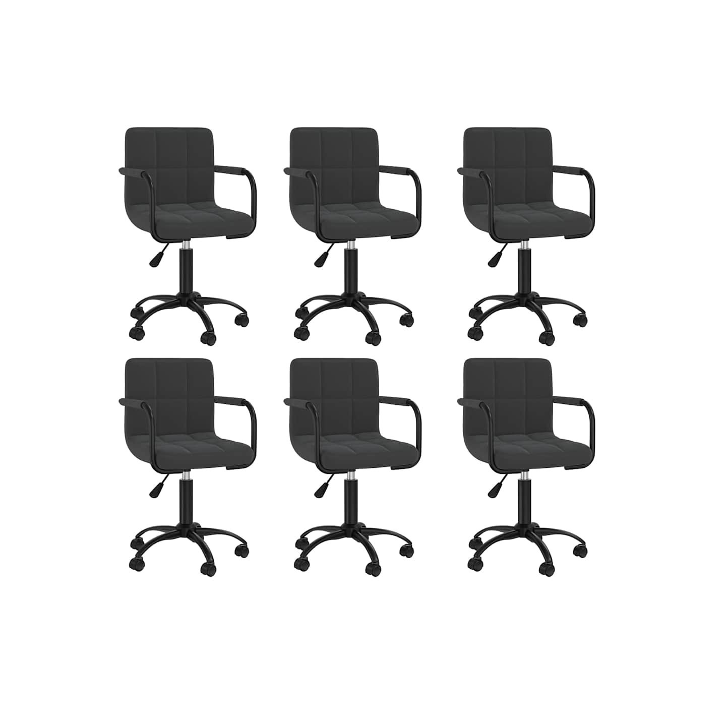 Chaises pivotantes à manger lot de 6 noir velours