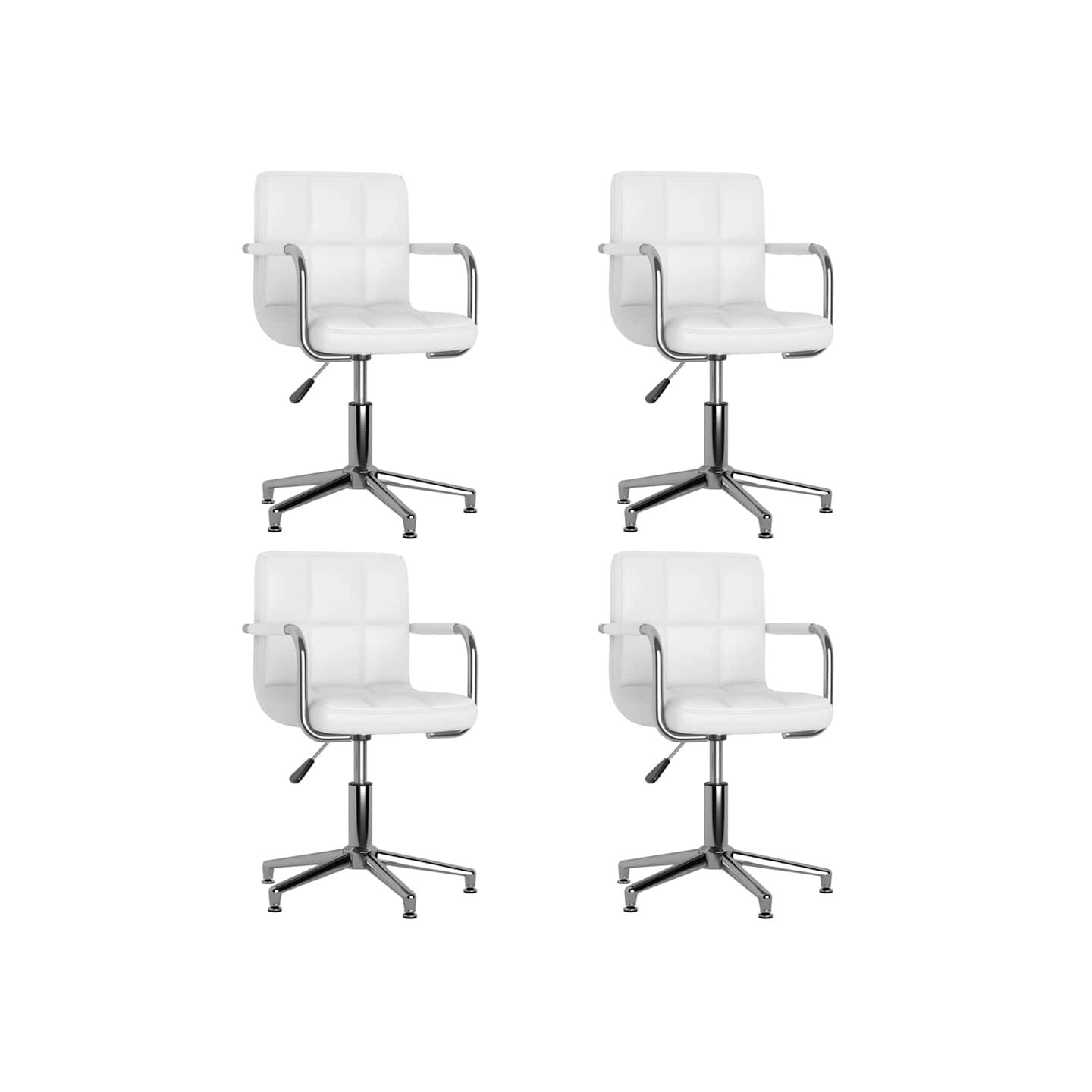 Chaises pivotantes à manger lot de 4 blanc similicuir