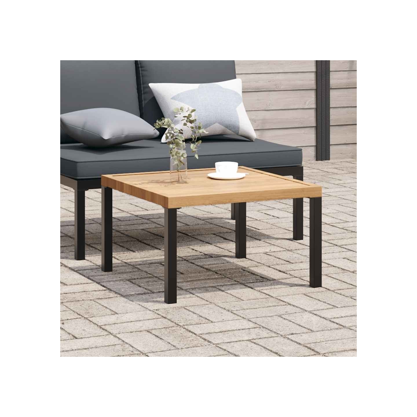 Table basse de jardin noir 65x65x40 cm aluminium