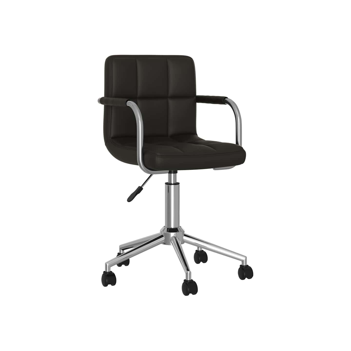 Chaise pivotante de salle à manger Noir Similicuir