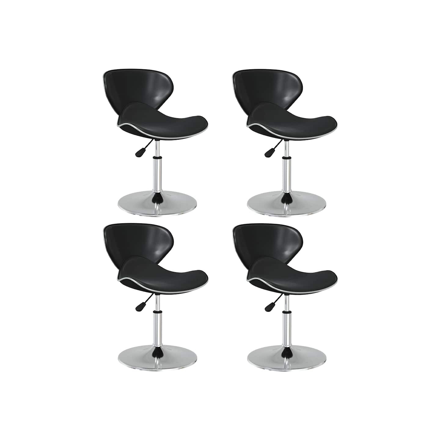 Chaises à manger lot de 4 noir similicuir
