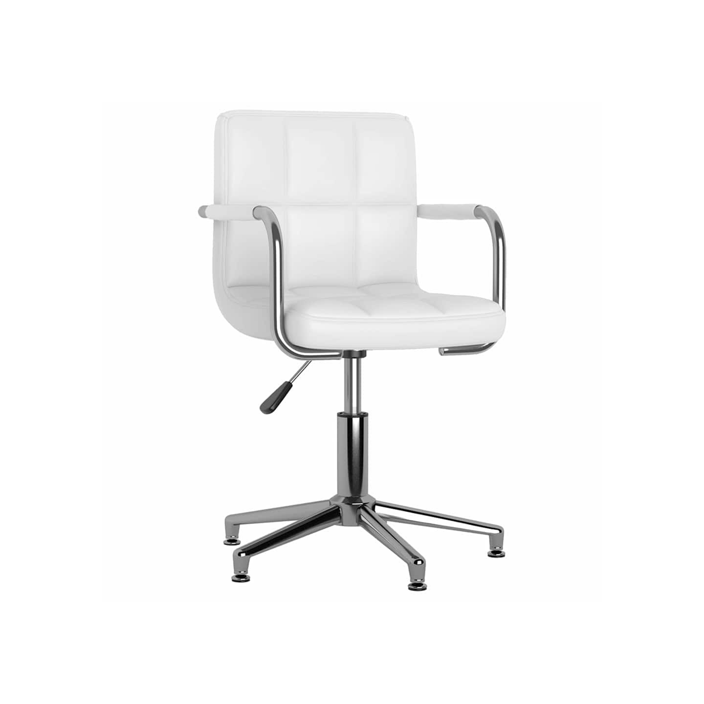 Chaise pivotante de salle à manger Blanc Similicuir