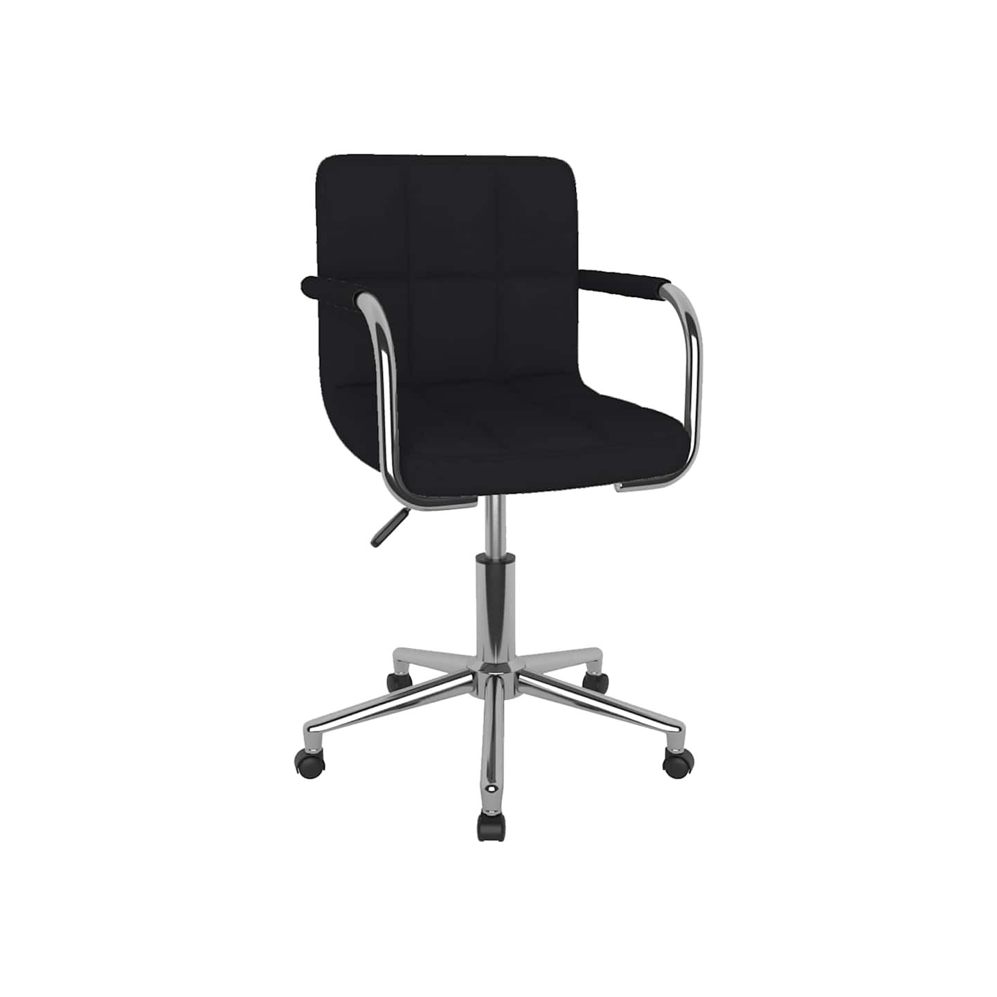 Chaise pivotante de salle à manger Noir Tissu