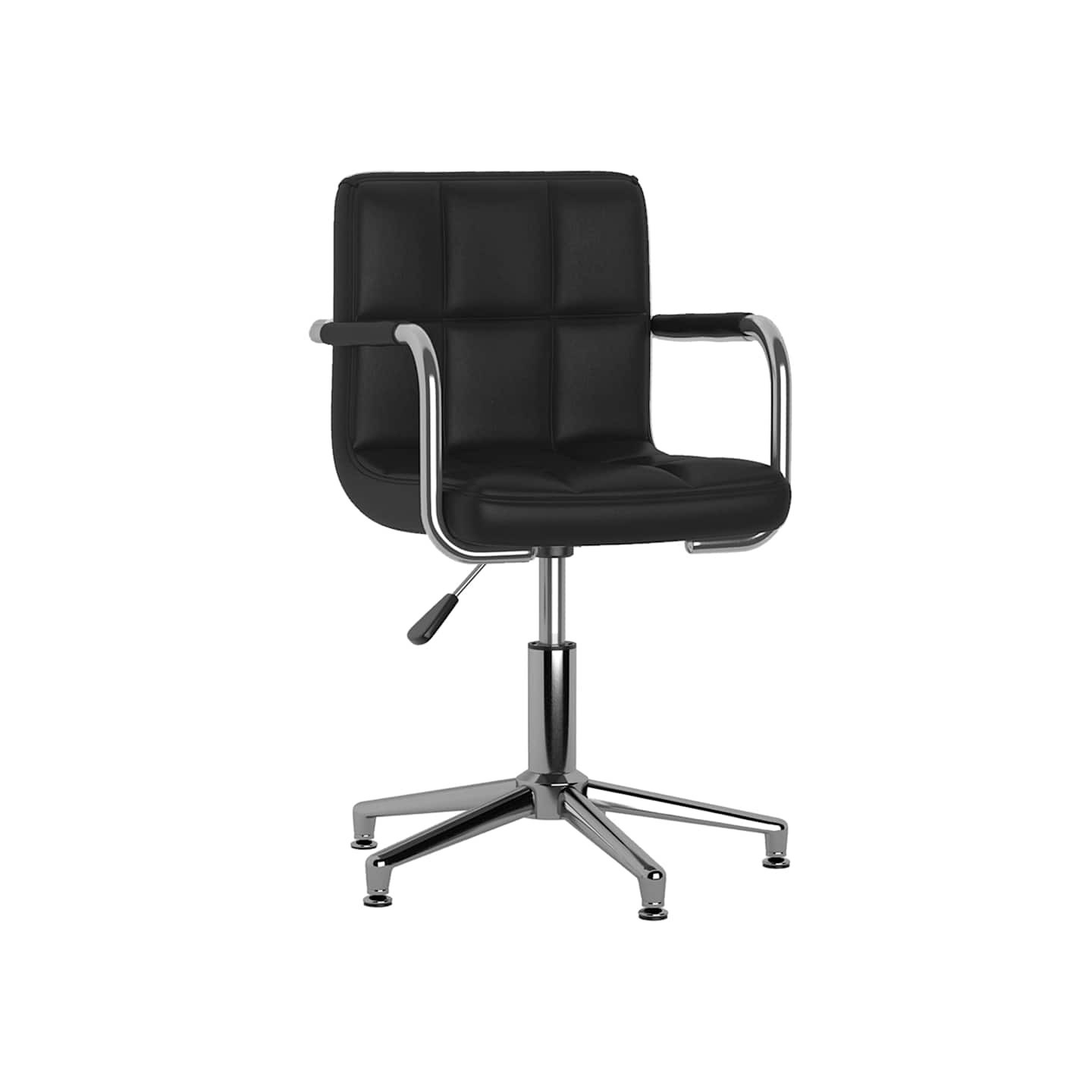 Chaise pivotante de salle à manger Noir Similicuir
