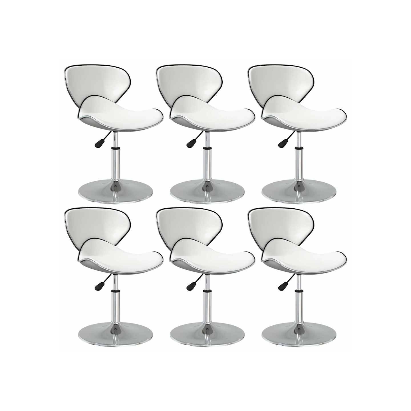 Chaises à manger lot de 6 blanc similicuir