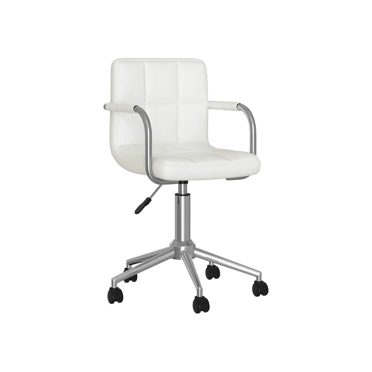 Chaise pivotante de salle à manger Blanc Similicuir