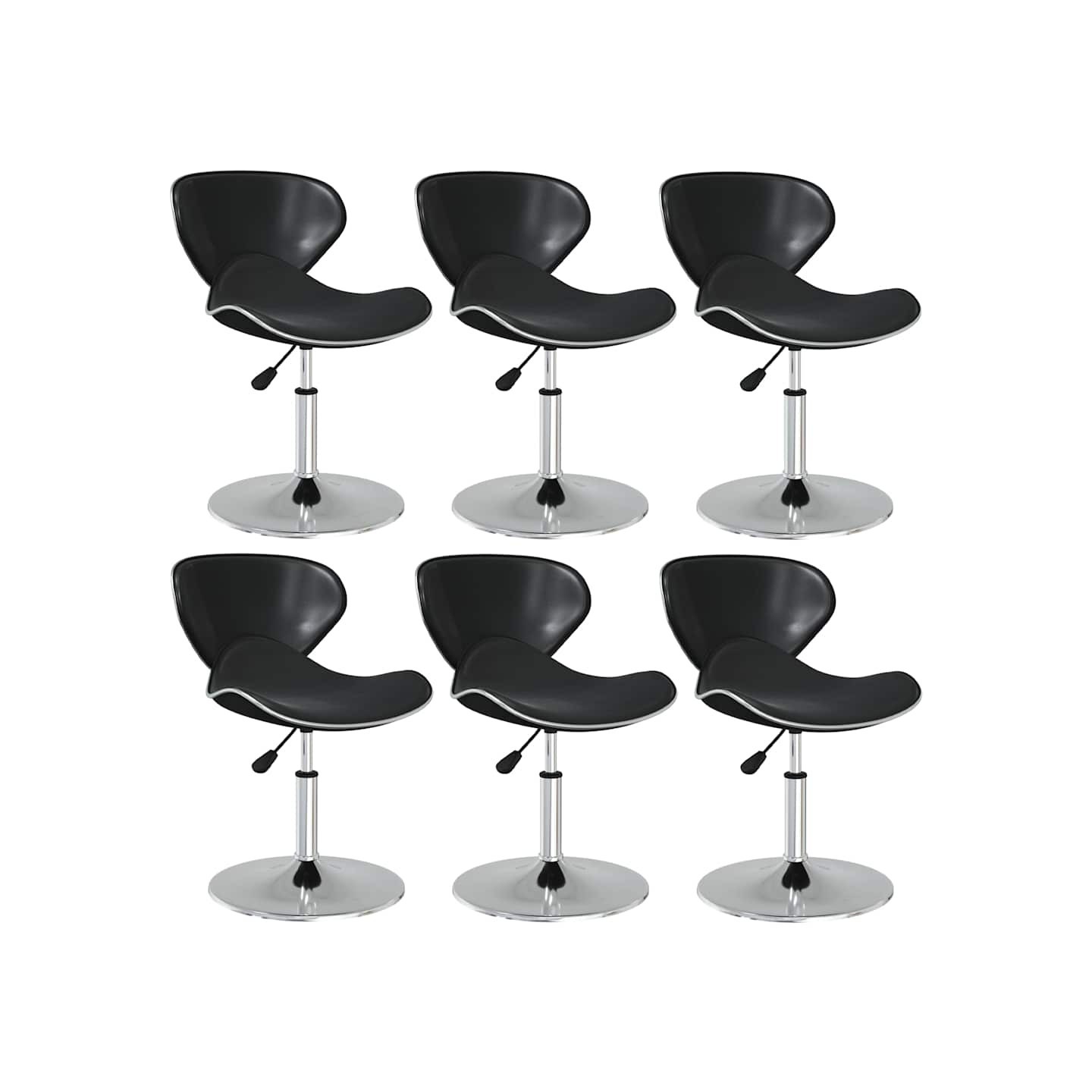 Chaises à manger lot de 6 noir similicuir
