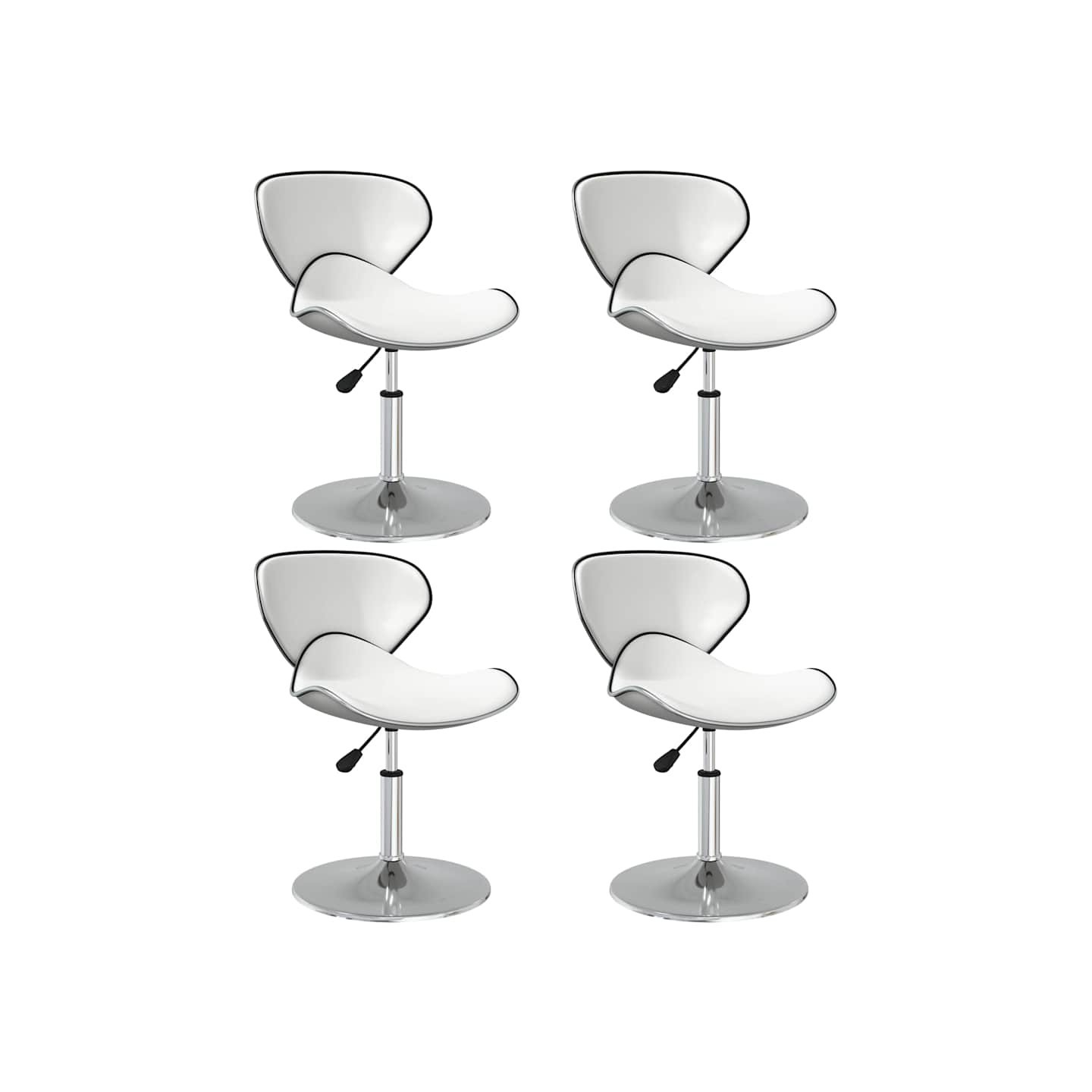 Chaises à manger lot de 4 blanc similicuir