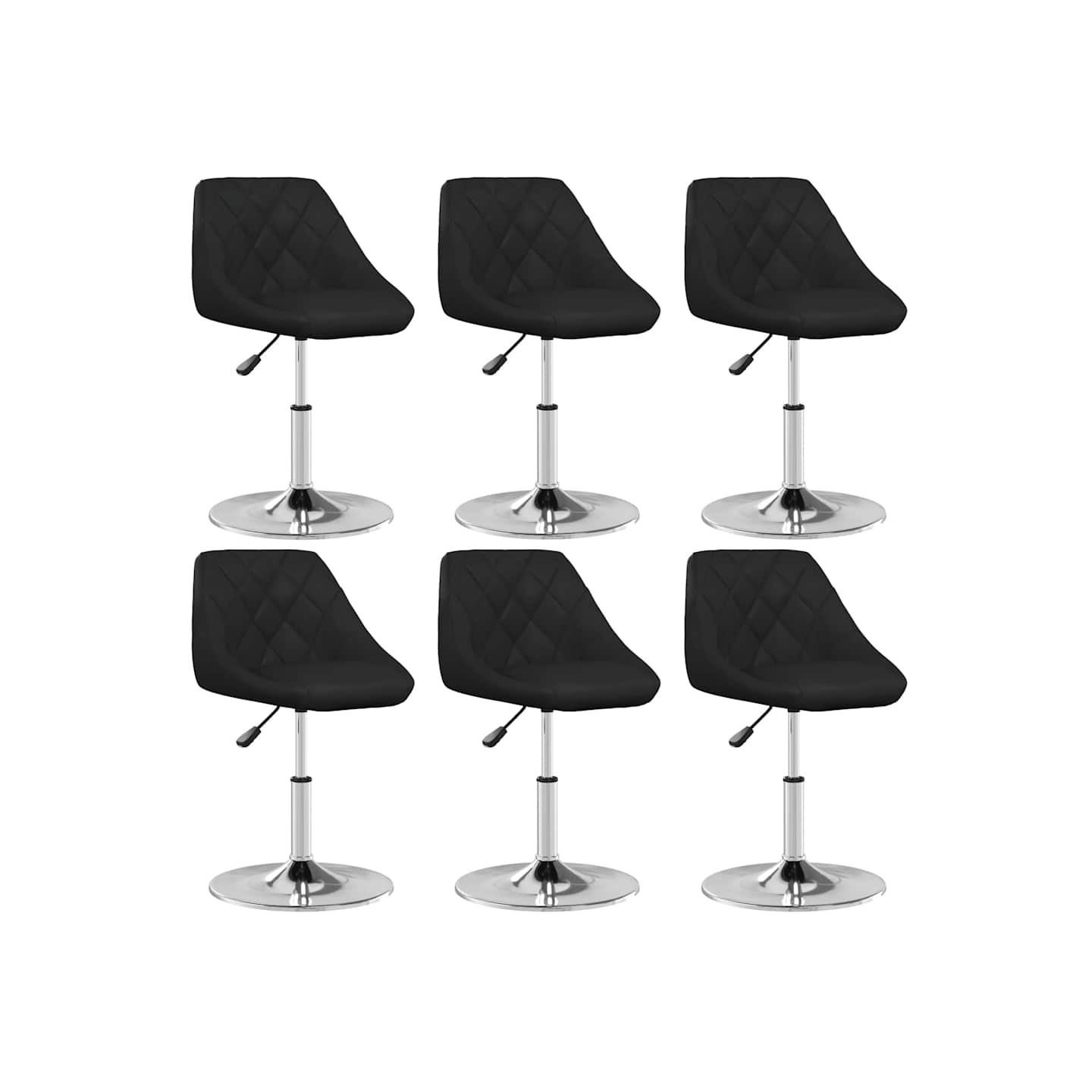 Chaises à manger lot de 6 noir similicuir