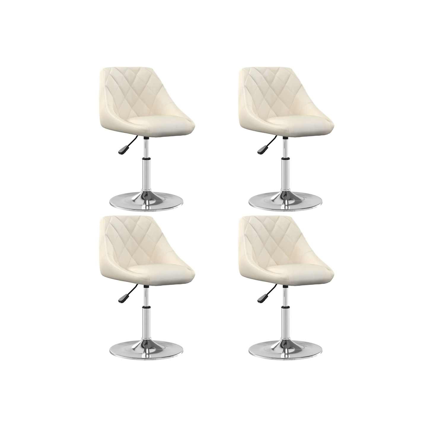 Chaises à manger pivotantes lot de 4 Crème Velours