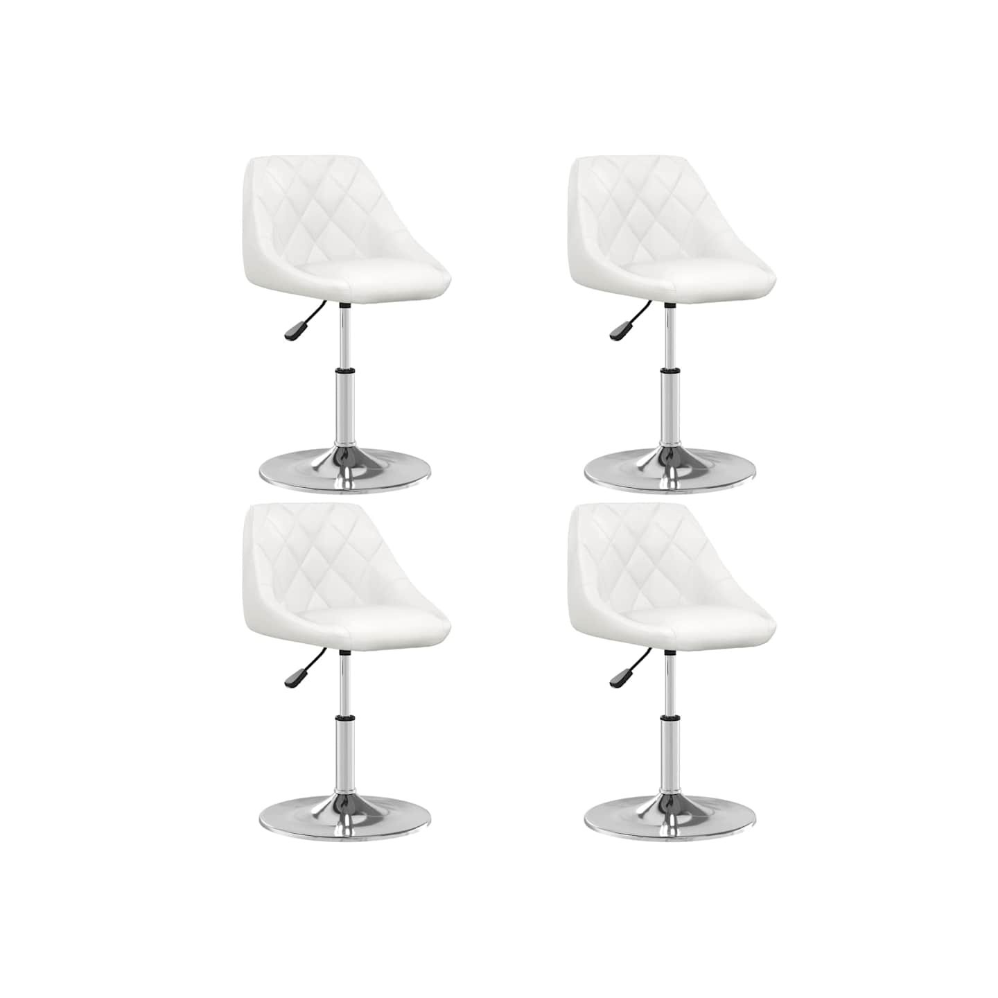 Chaises à manger lot de 4 blanc similicuir