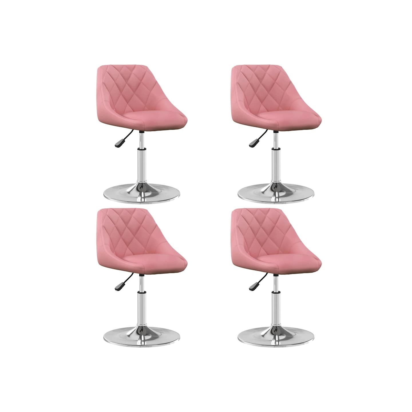 Chaises à manger pivotantes lot de 4 Rose Velours