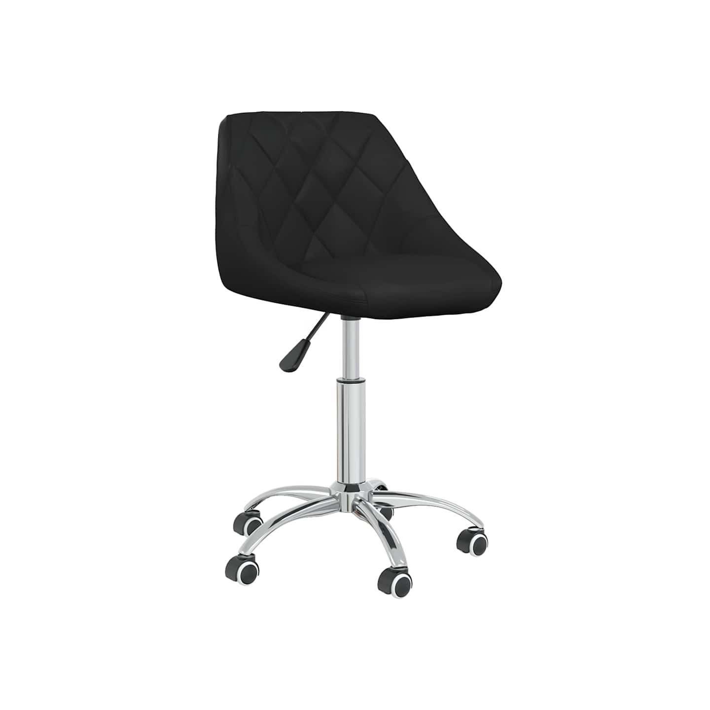 Chaise pivotante de salle à manger Noir Similicuir
