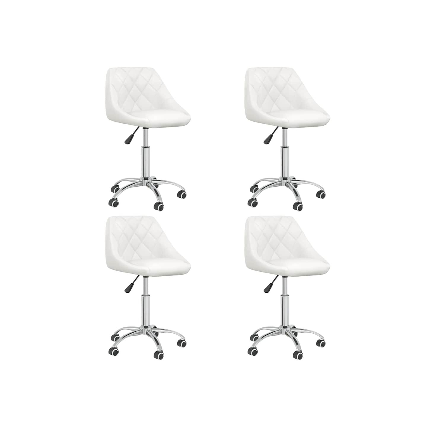 Chaises pivotantes à manger lot de 4 Blanc Similicuir