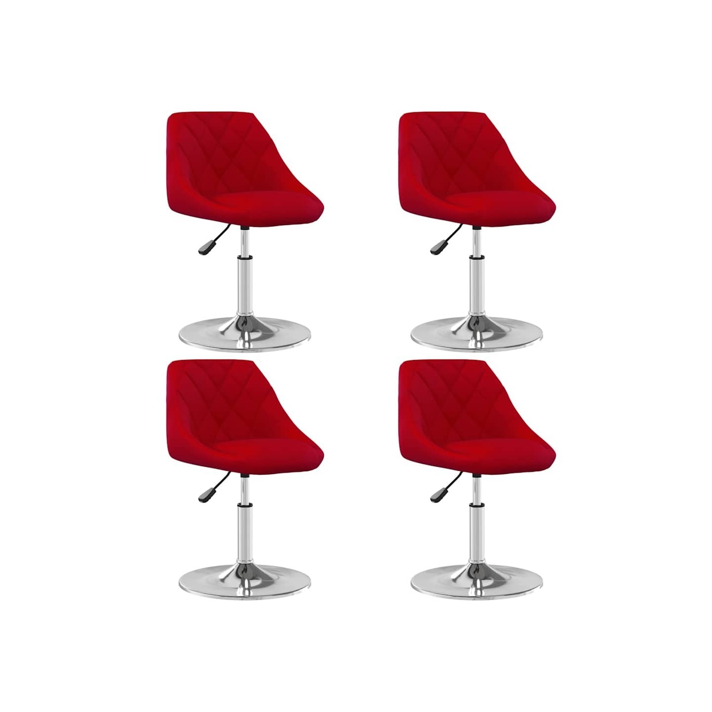 Chaises à manger pivotantes lot de 4 Rouge bordeaux Velours