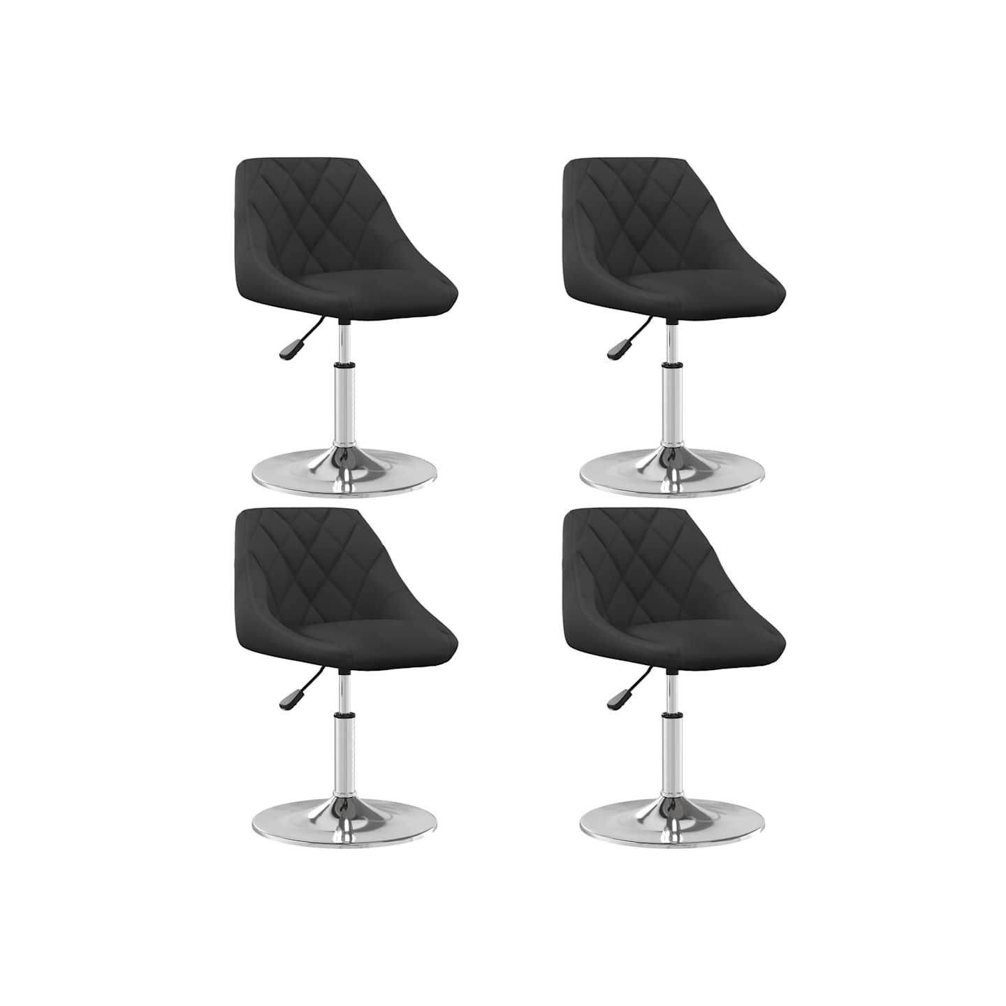 Chaises à manger pivotantes lot de 4 Noir Velours