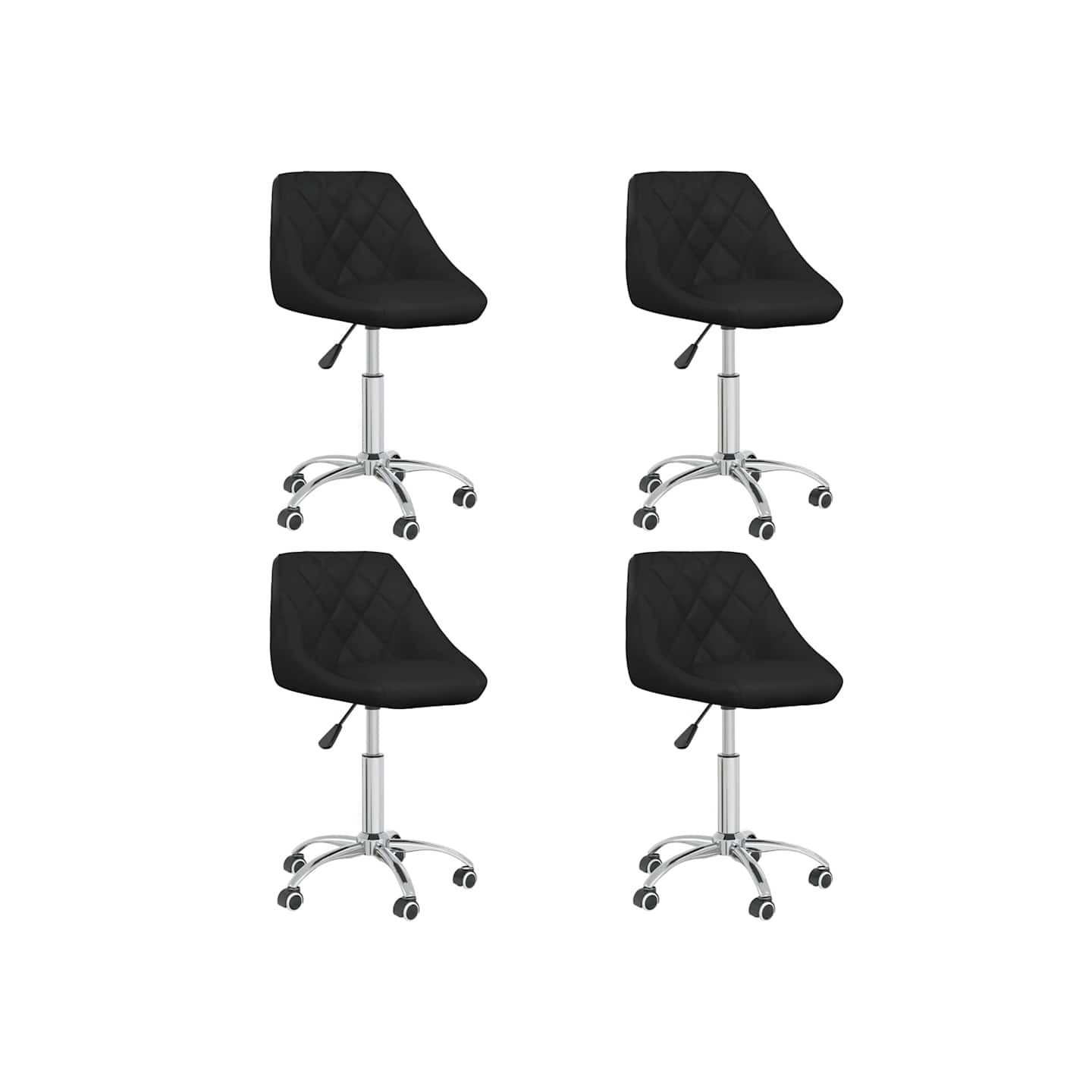 Chaises pivotantes à manger lot de 4 Noir Similicuir