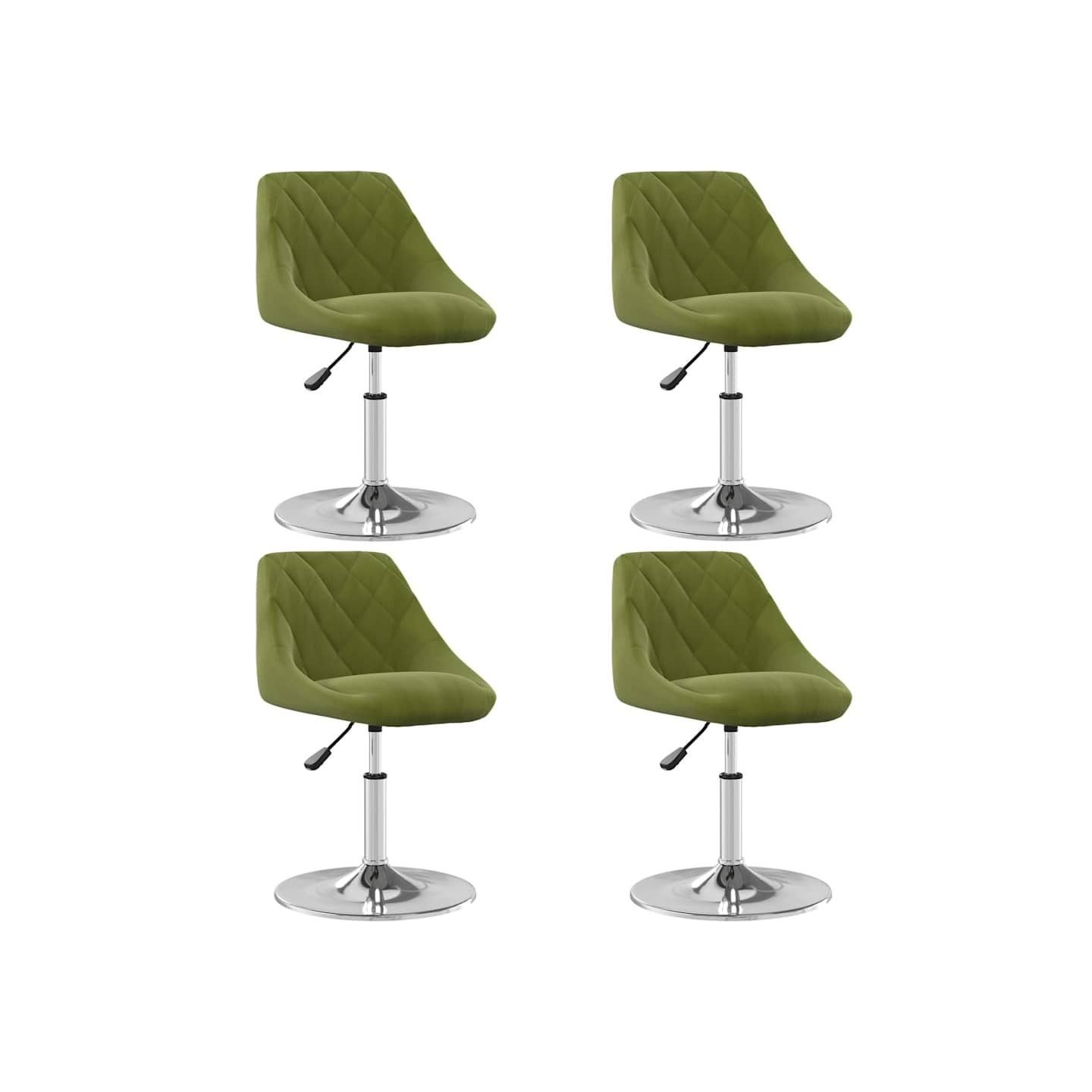 Chaises pivotantes à manger lot de 4 vert clair velours