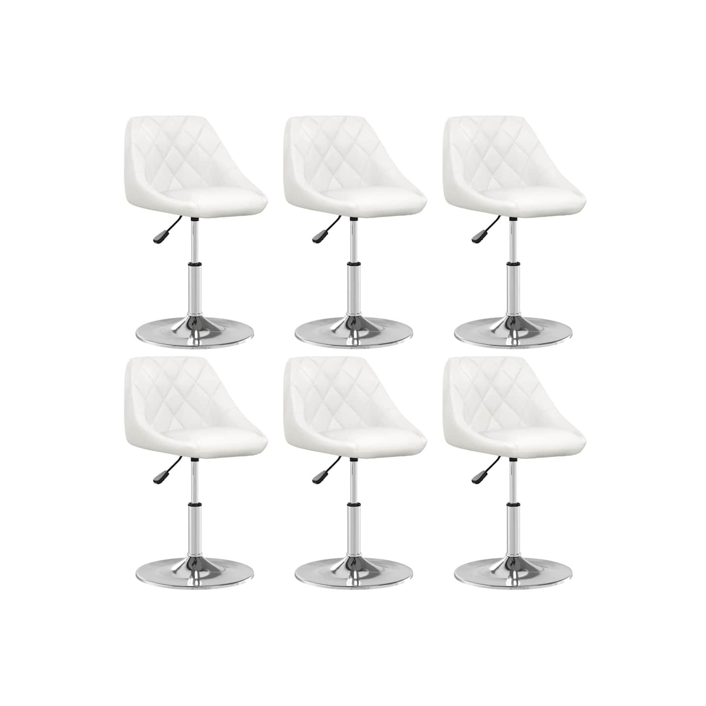 Chaises à manger lot de 6 blanc similicuir