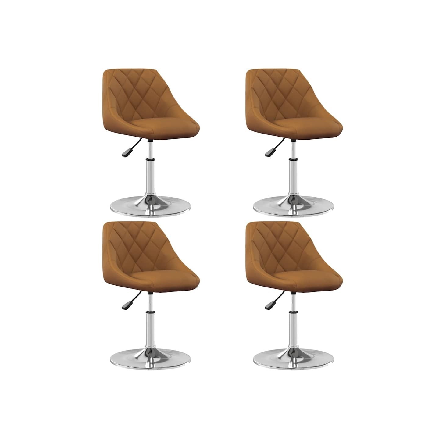 Chaises à manger pivotantes lot de 4 Marron Velours