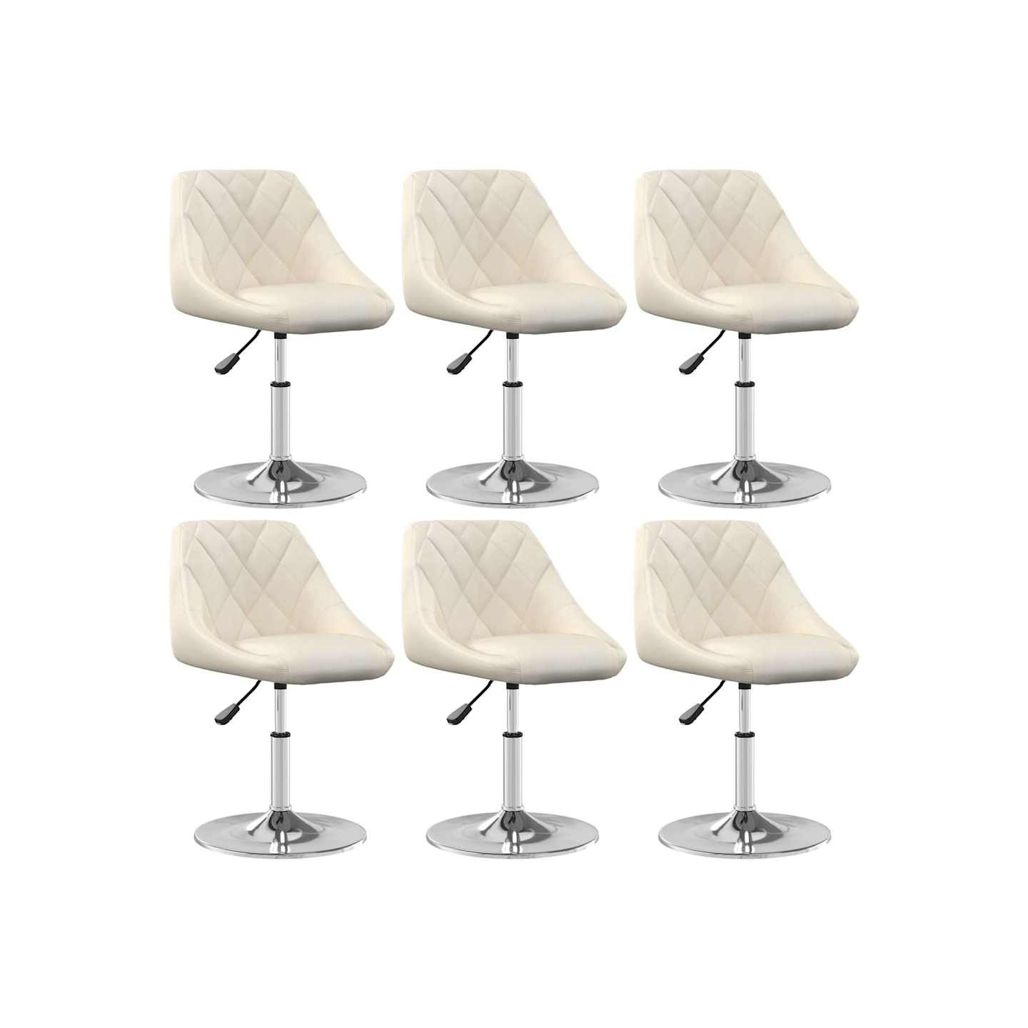 Chaises pivotantes à manger lot de 6 Crème Velours