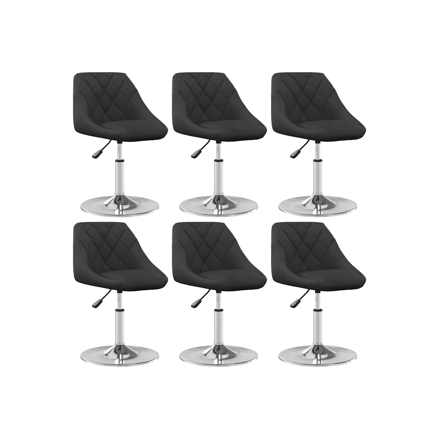 Chaises pivotantes à manger lot de 6 Noir Velours