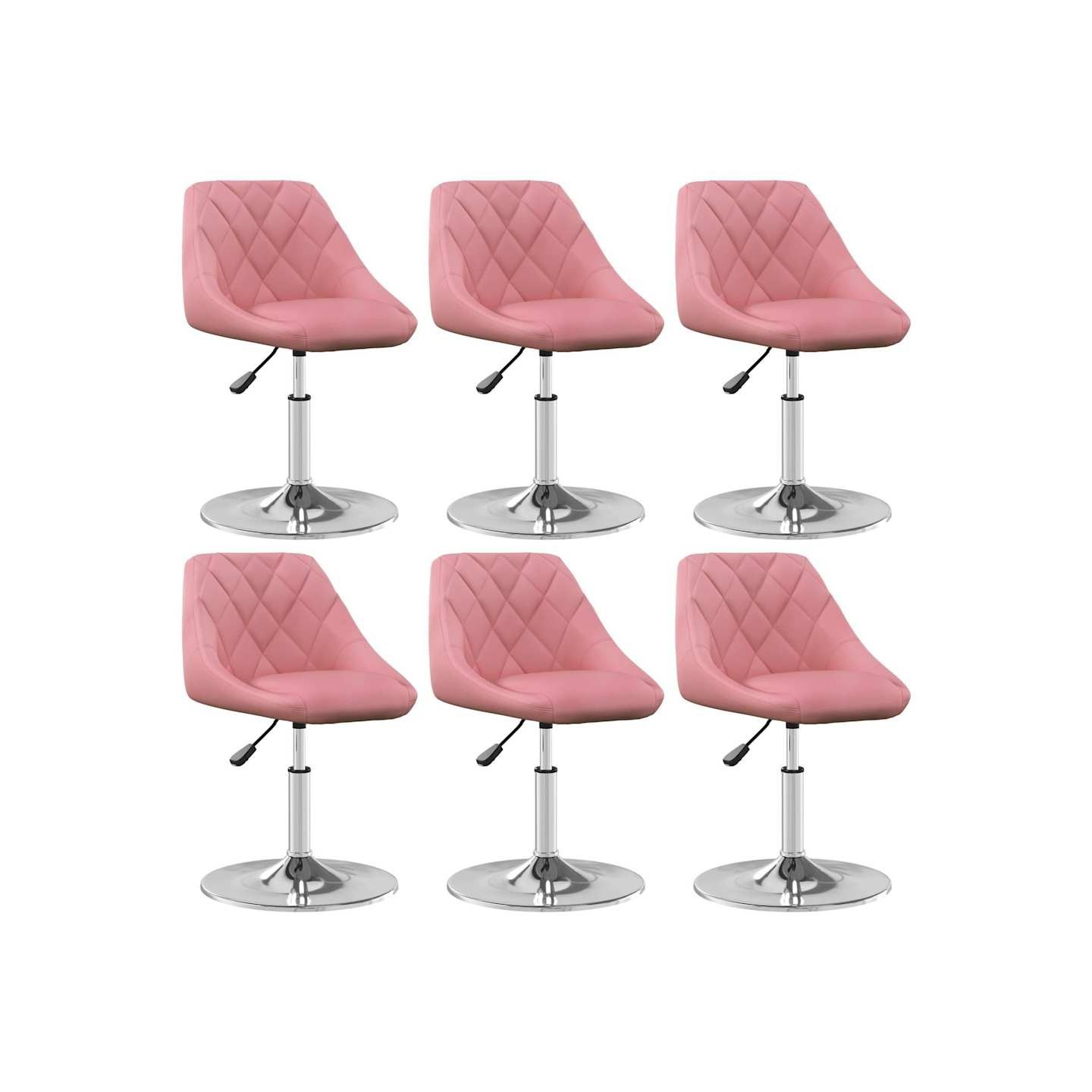 Chaises pivotantes à manger lot de 6 Rose Velours
