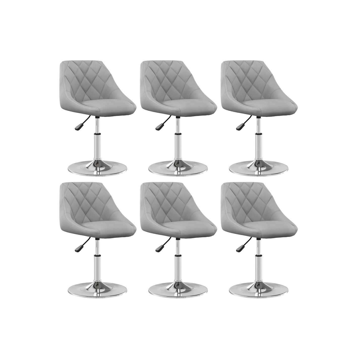 Chaises pivotantes à manger lot de 6 Gris clair Velours