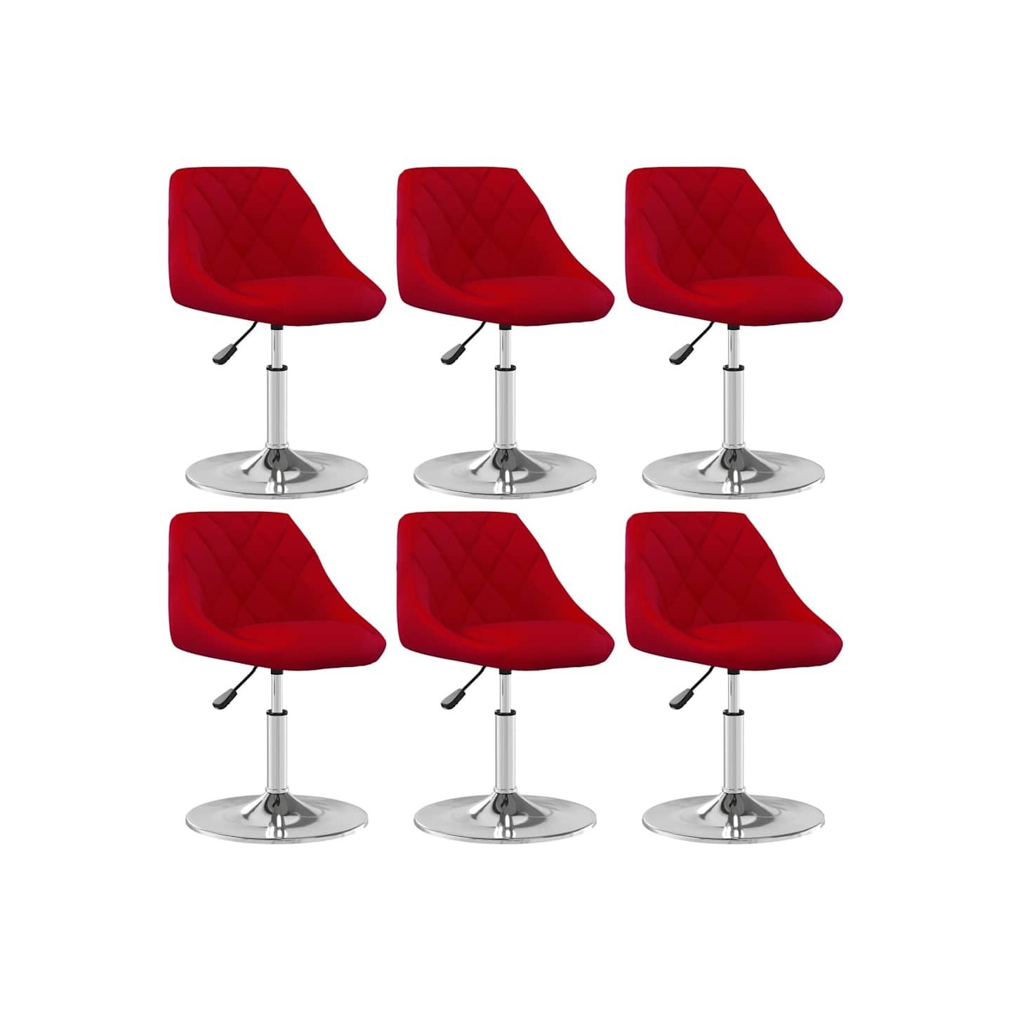 Chaises pivotantes à manger lot de 6 Rouge bordeaux Velours