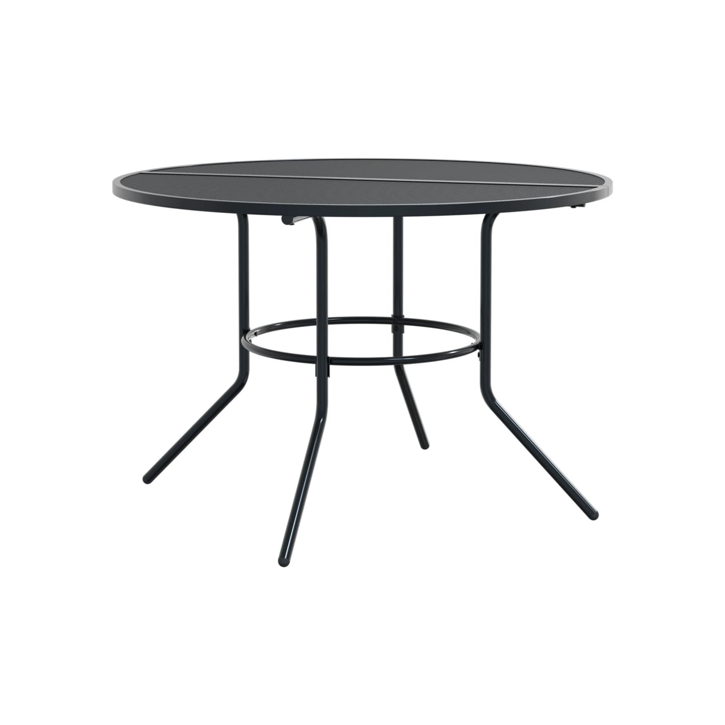 Table de patio ronde anthracite acier enduit de poudre