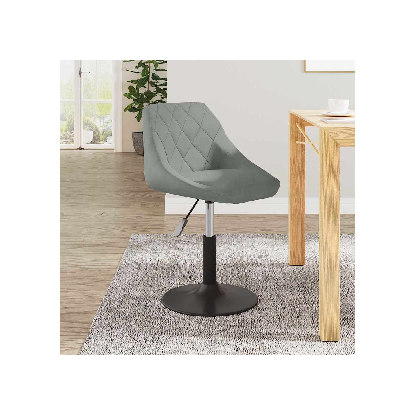 Chaise de salle à manger Gris clair Velours