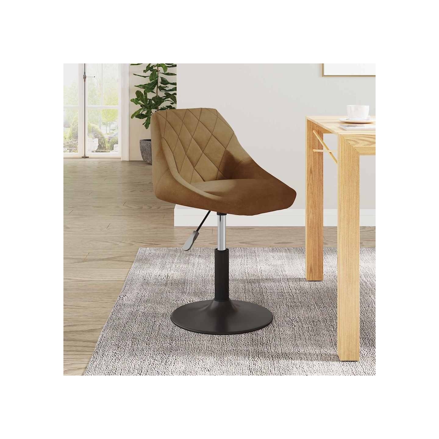 Chaise de salle à manger Marron Velours