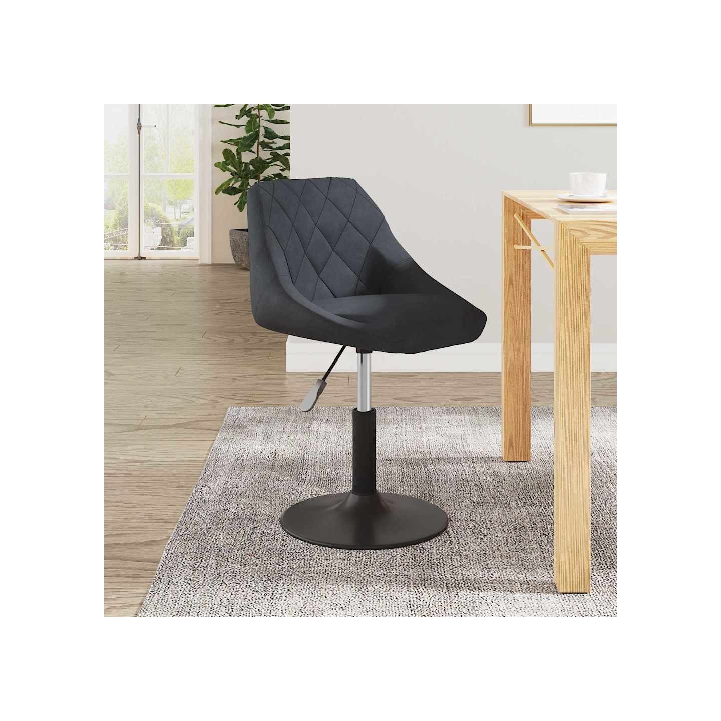 Chaise de salle à manger Gris foncé Velours