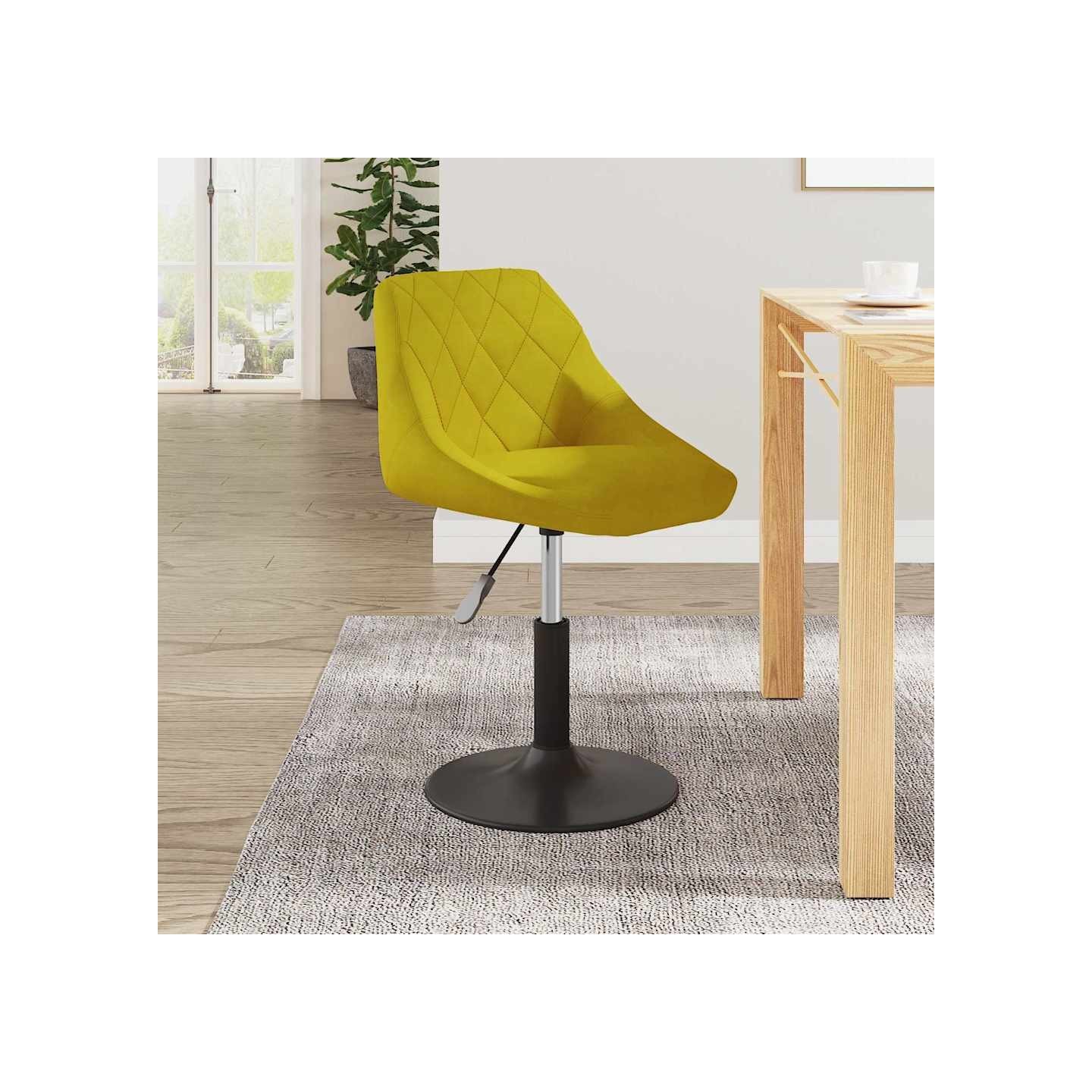 Chaise de salle à manger Jaune moutarde Velours